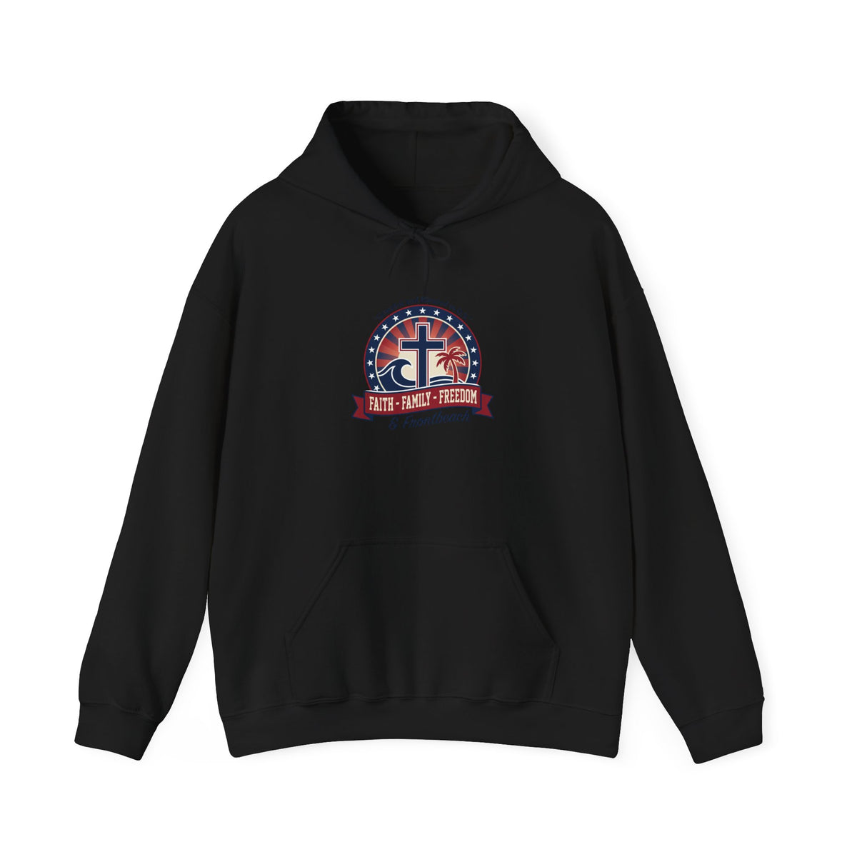 Faith + Freedom Crest Hoodie | Patriotic, Faith-Based July 4th, Vintage Americana