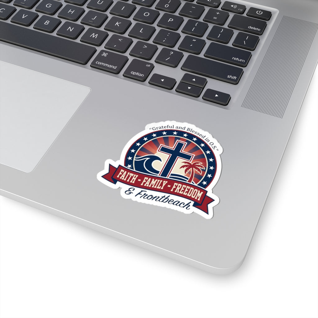 Faith • Family • Freedom Kiss-Cut Stickers | Patriotic Faith-Based, Vintage Americana