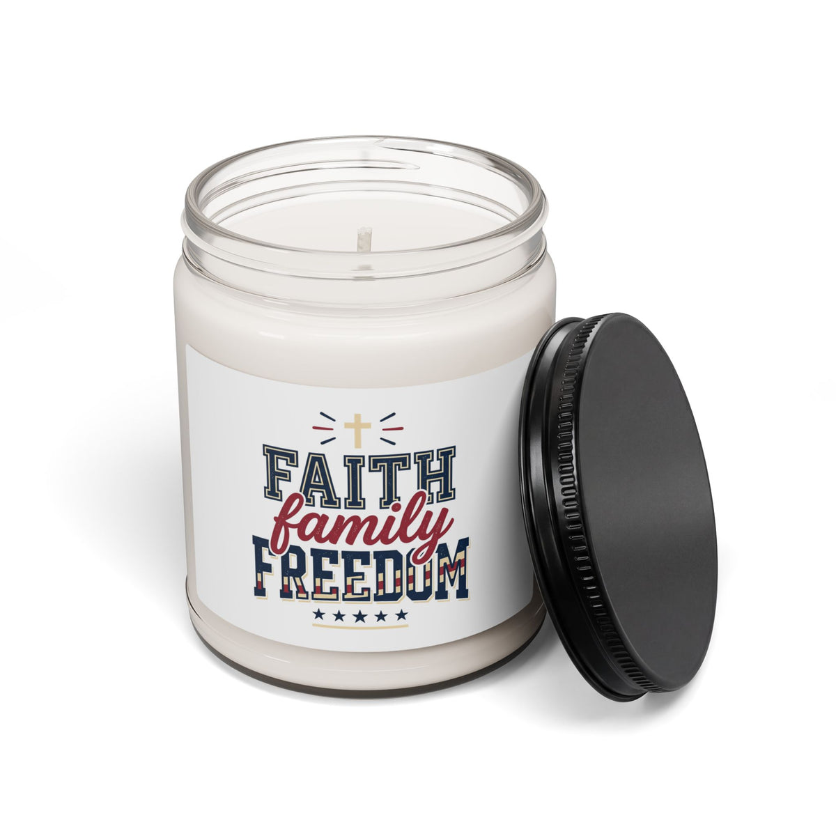 Faith Family Freedom Candle | Patriotic, Faith-Based July 4th Soy Candle