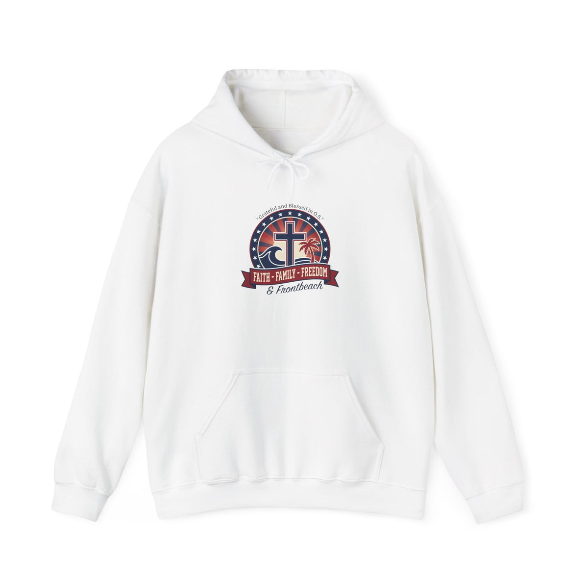 Faith + Freedom Crest Hoodie | Patriotic, Faith-Based July 4th, Vintage Americana