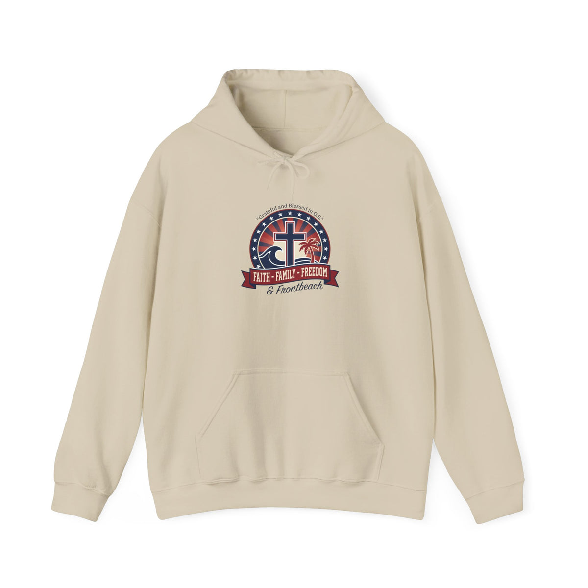 Faith + Freedom Crest Hoodie | Patriotic, Faith-Based July 4th, Vintage Americana