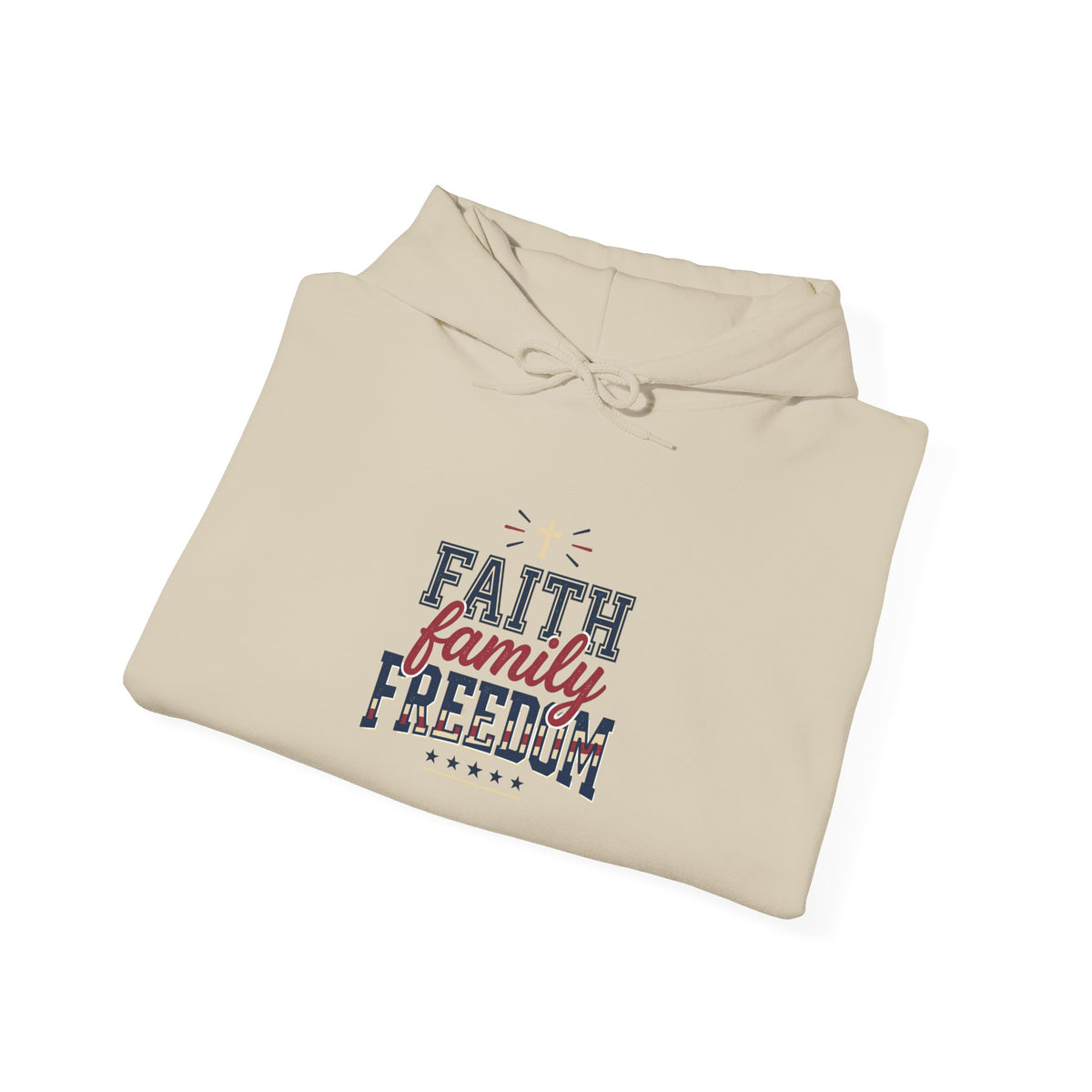 Faith Family Freedom Hoodie | patriotic, faith-based, vintage Americana