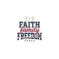 Faith Family Freedom Kiss-Cut Stickers | patriotic faith-based, vintage Americana