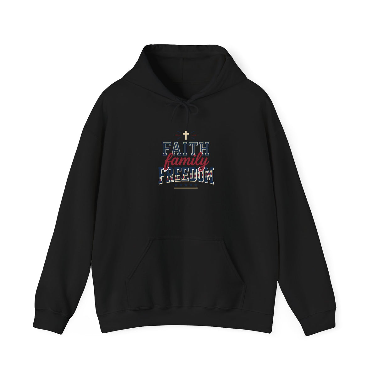 Faith Family Freedom Hoodie | patriotic, faith-based, vintage Americana