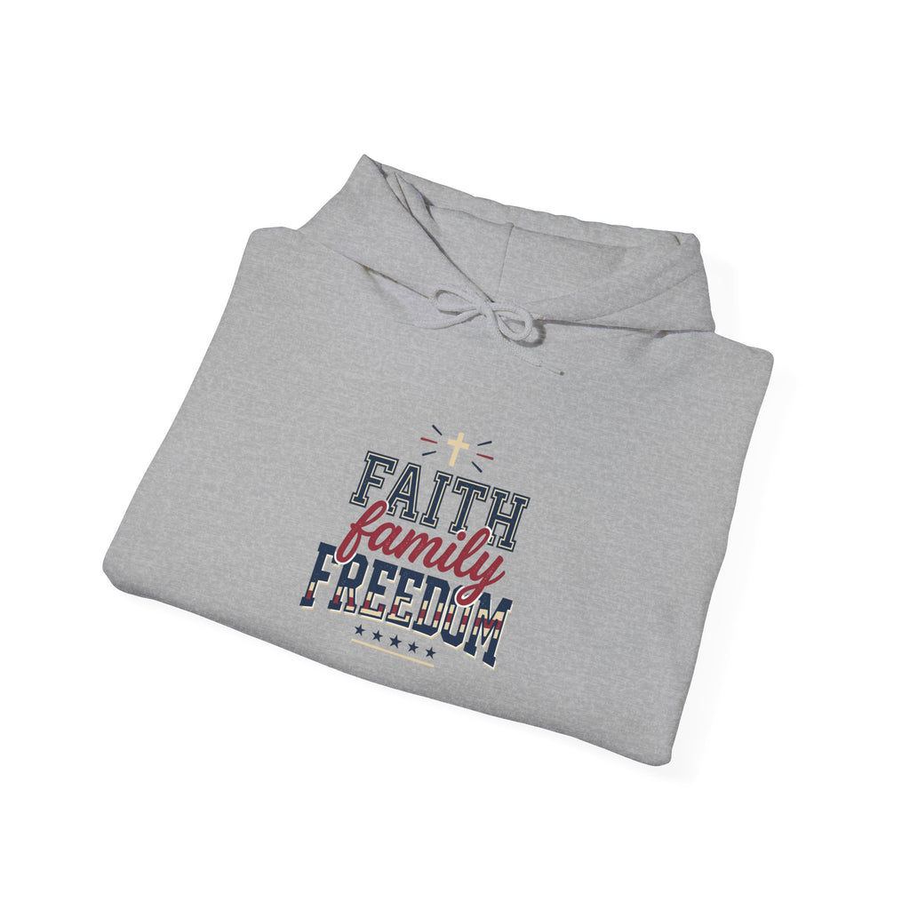 Faith Family Freedom Hoodie | patriotic, faith-based, vintage Americana