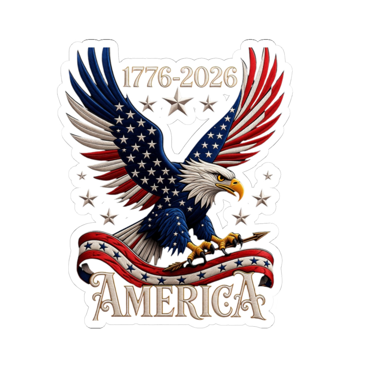 America Eagle Sticker – 1776-2026 Patriotic Kiss-Cut Decal