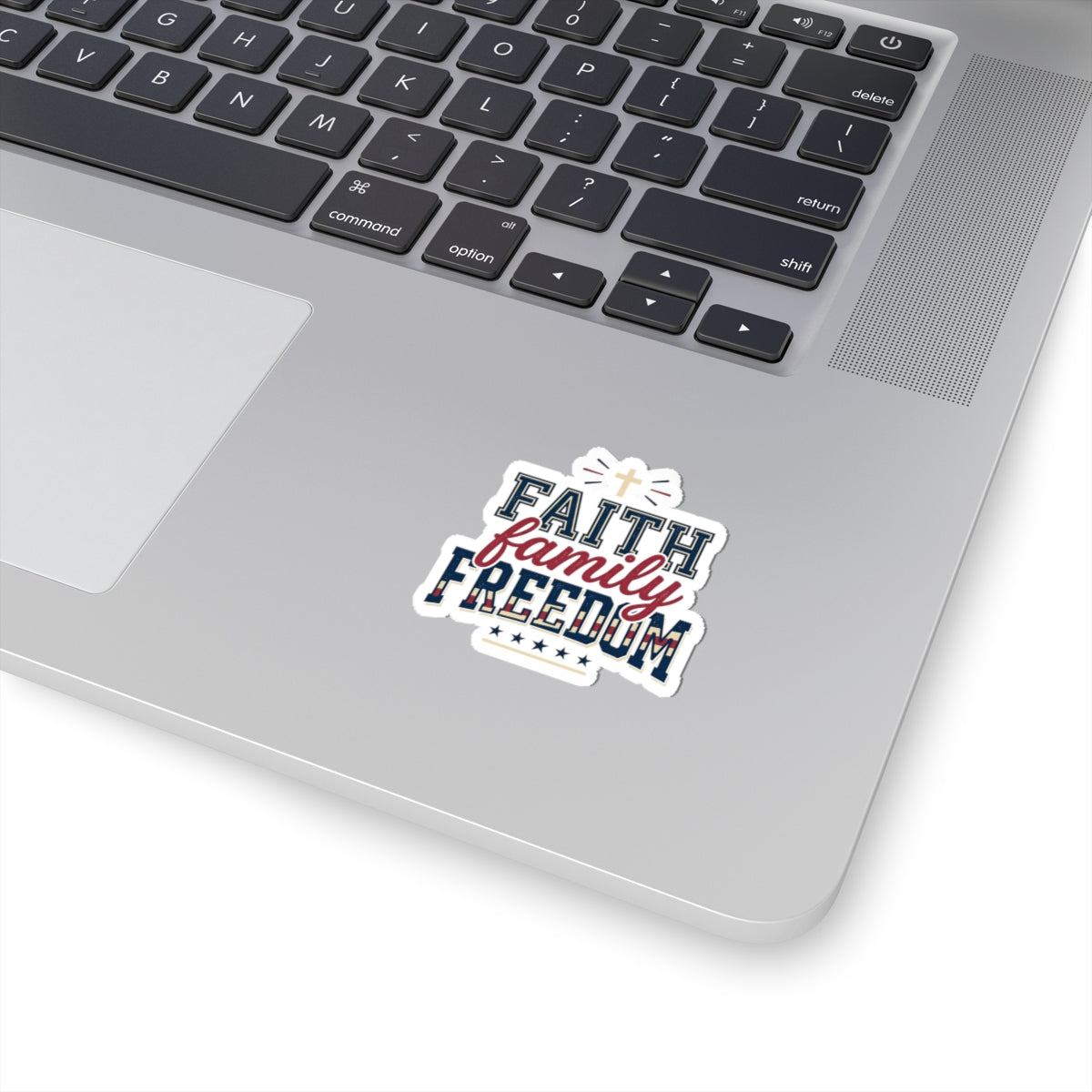 Faith Family Freedom Kiss-Cut Stickers | patriotic faith-based, vintage Americana