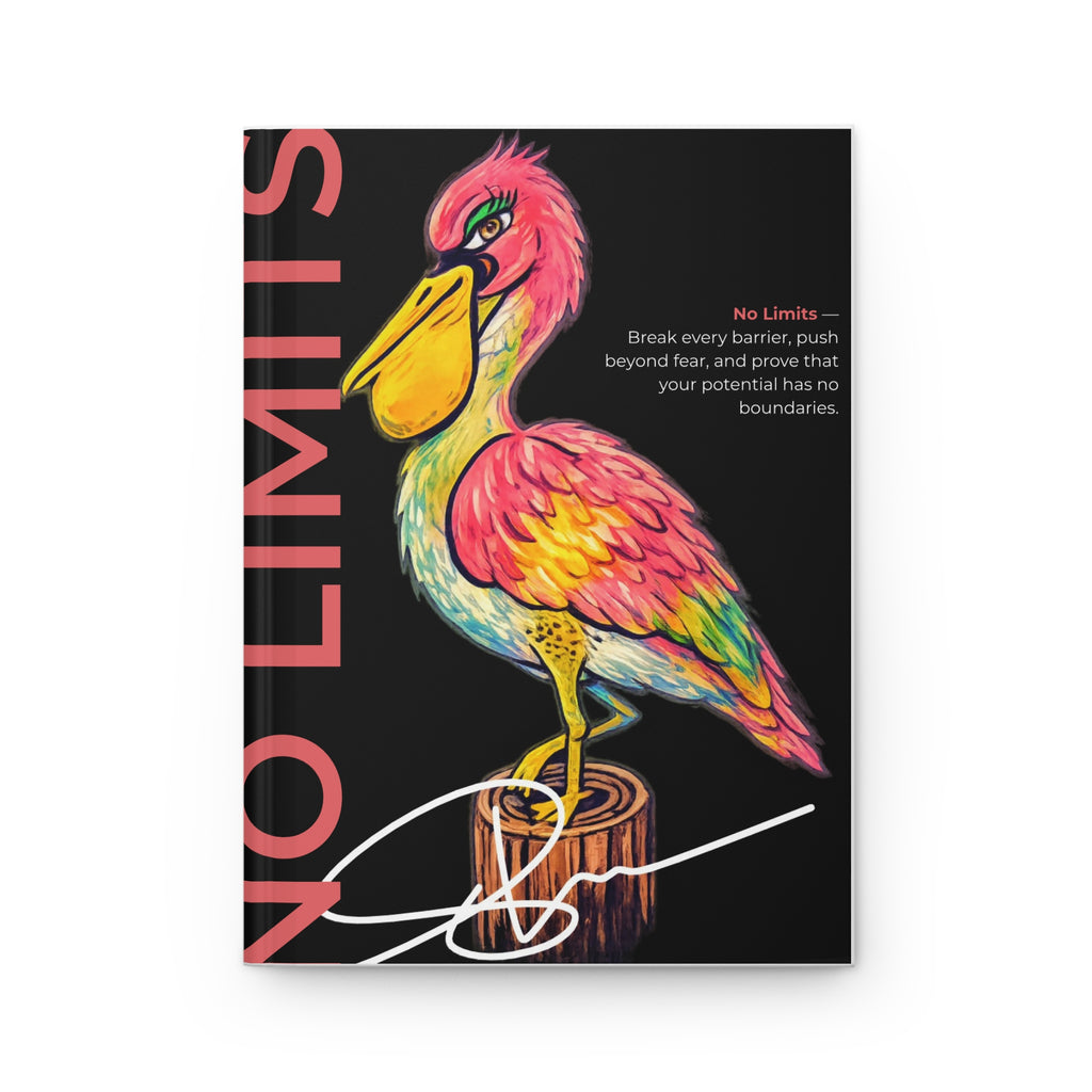 No Limits Hardcover Journal — Colorful Dodo Illustration Inspirational Notebook