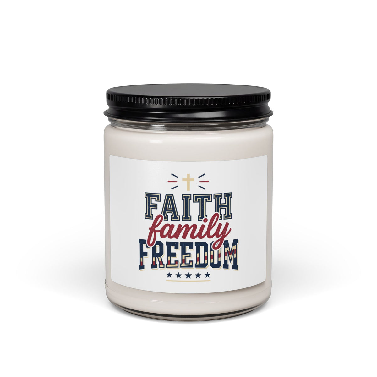 Faith Family Freedom Candle | Patriotic, Faith-Based July 4th Soy Candle