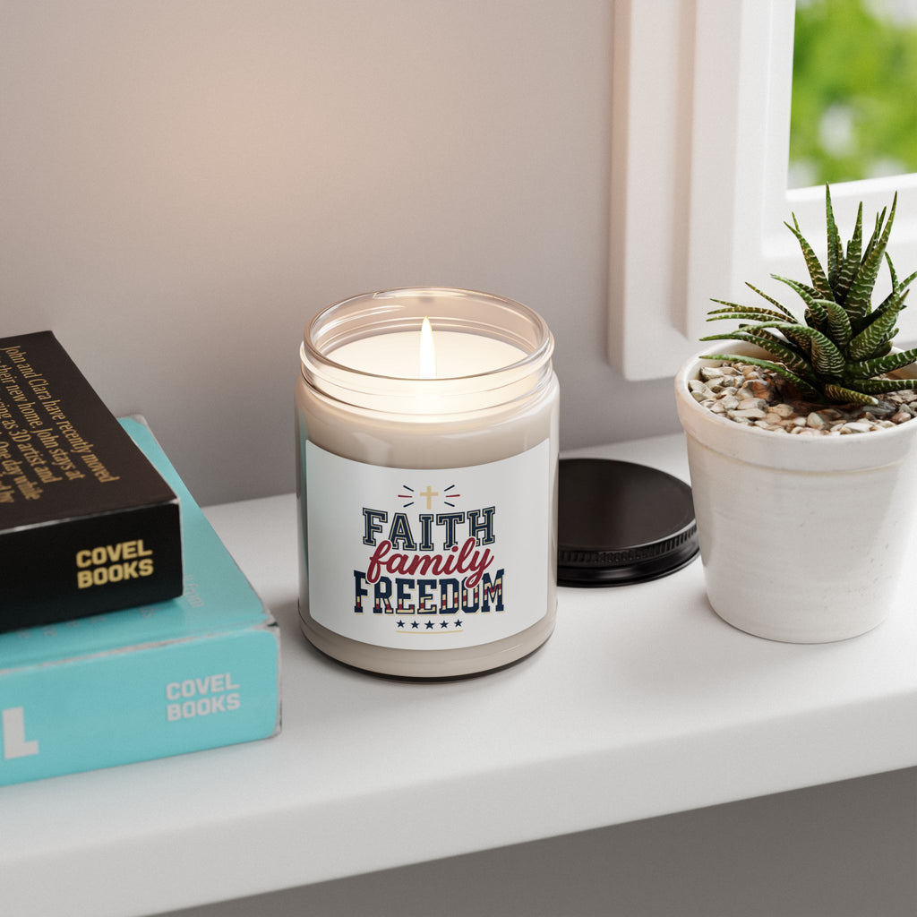Faith Family Freedom Candle | Patriotic, Faith-Based July 4th Soy Candle