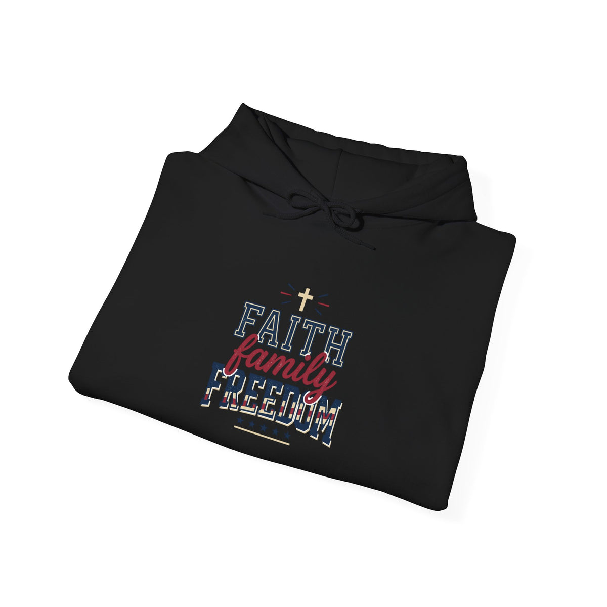 Faith Family Freedom Hoodie | patriotic, faith-based, vintage Americana