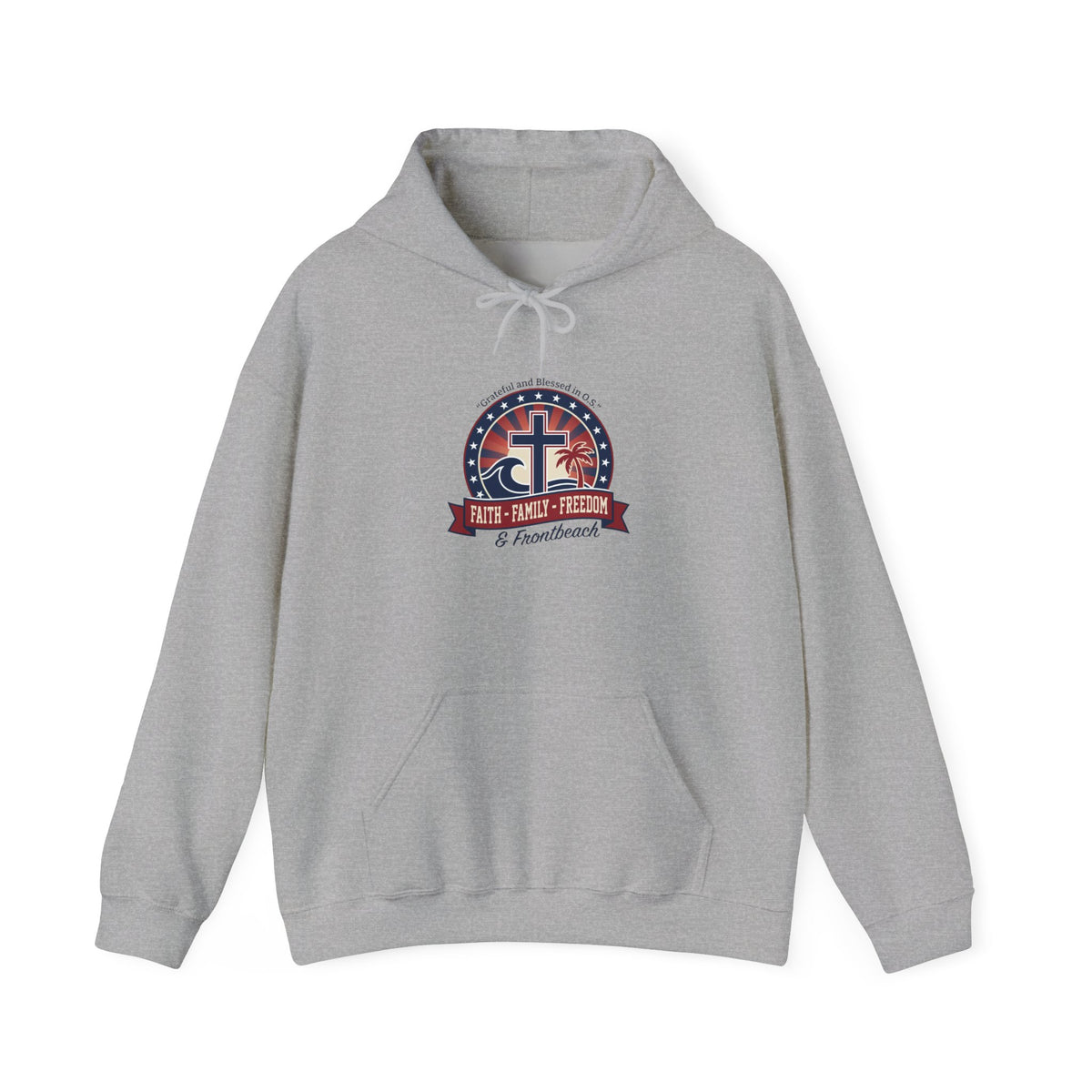Faith + Freedom Crest Hoodie | Patriotic, Faith-Based July 4th, Vintage Americana
