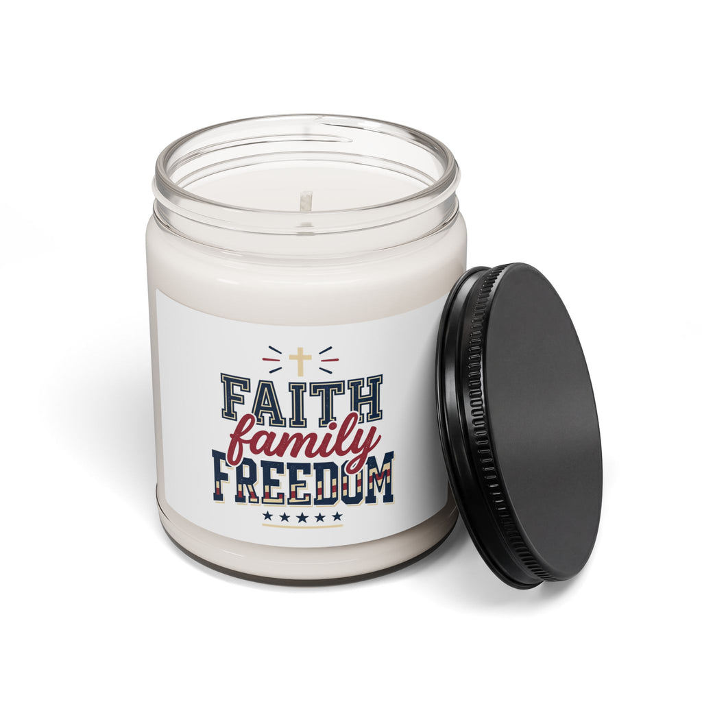 Faith Family Freedom Candle | Patriotic, Faith-Based July 4th Soy Candle