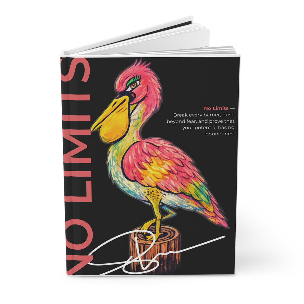 No Limits Hardcover Journal — Colorful Dodo Illustration Inspirational Notebook