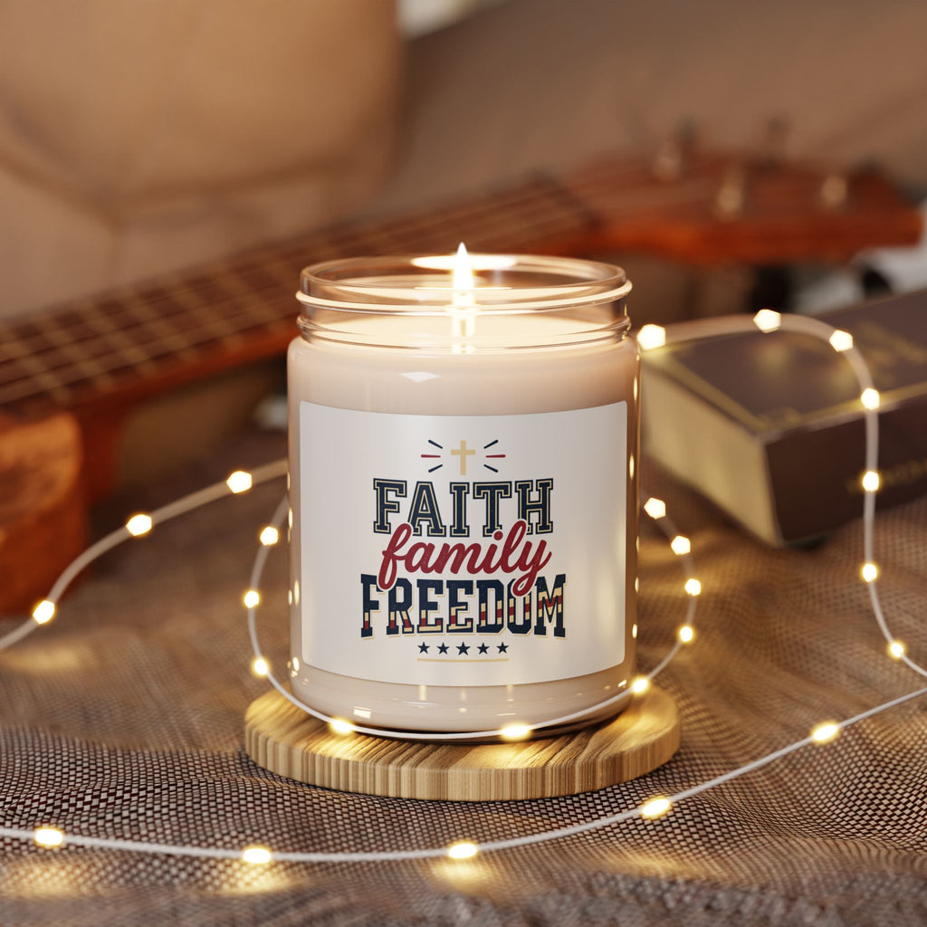 Faith Family Freedom Candle | Patriotic, Faith-Based July 4th Soy Candle