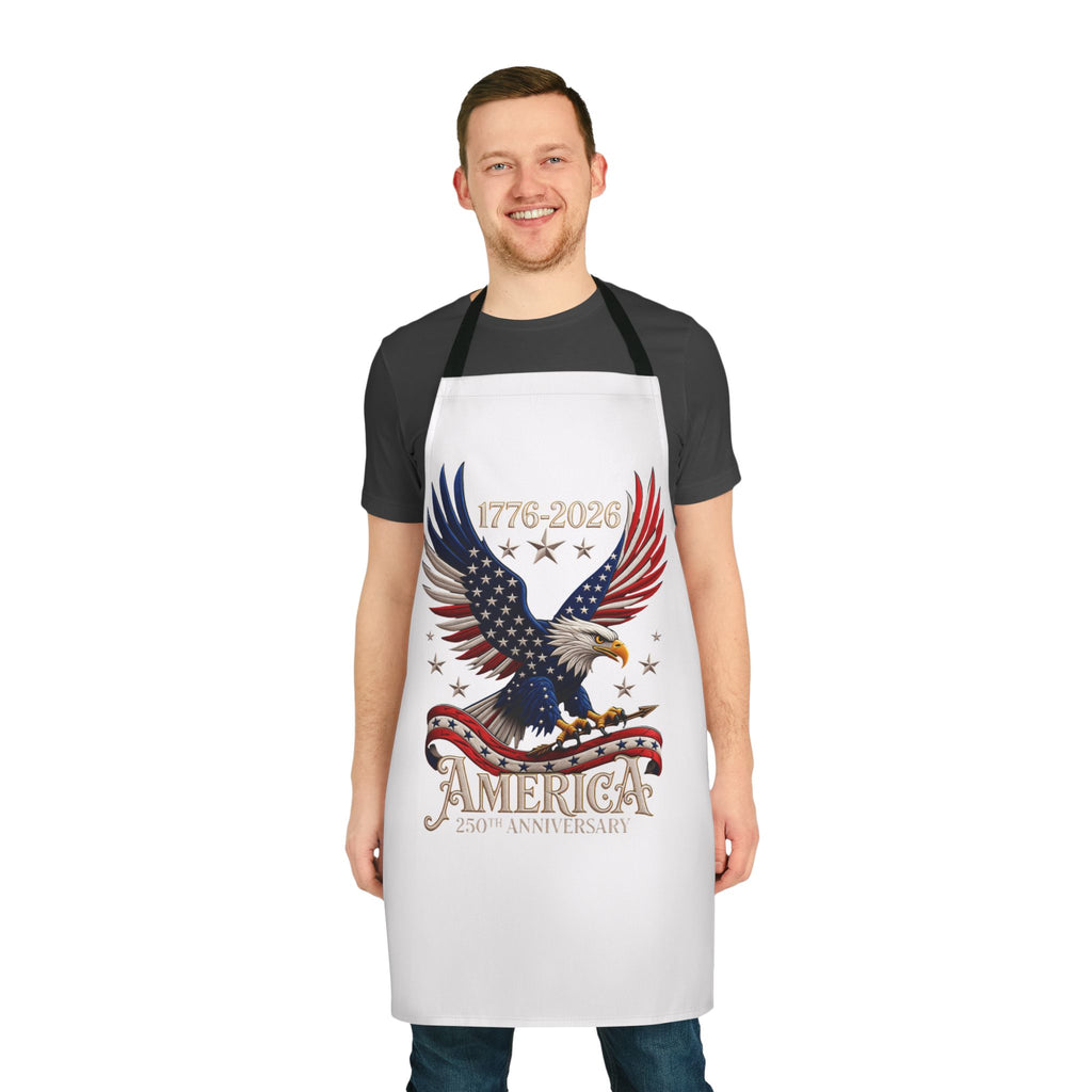 America 250th Anniversary Patriotic Apron — Eagle & Flag 1776-2026
