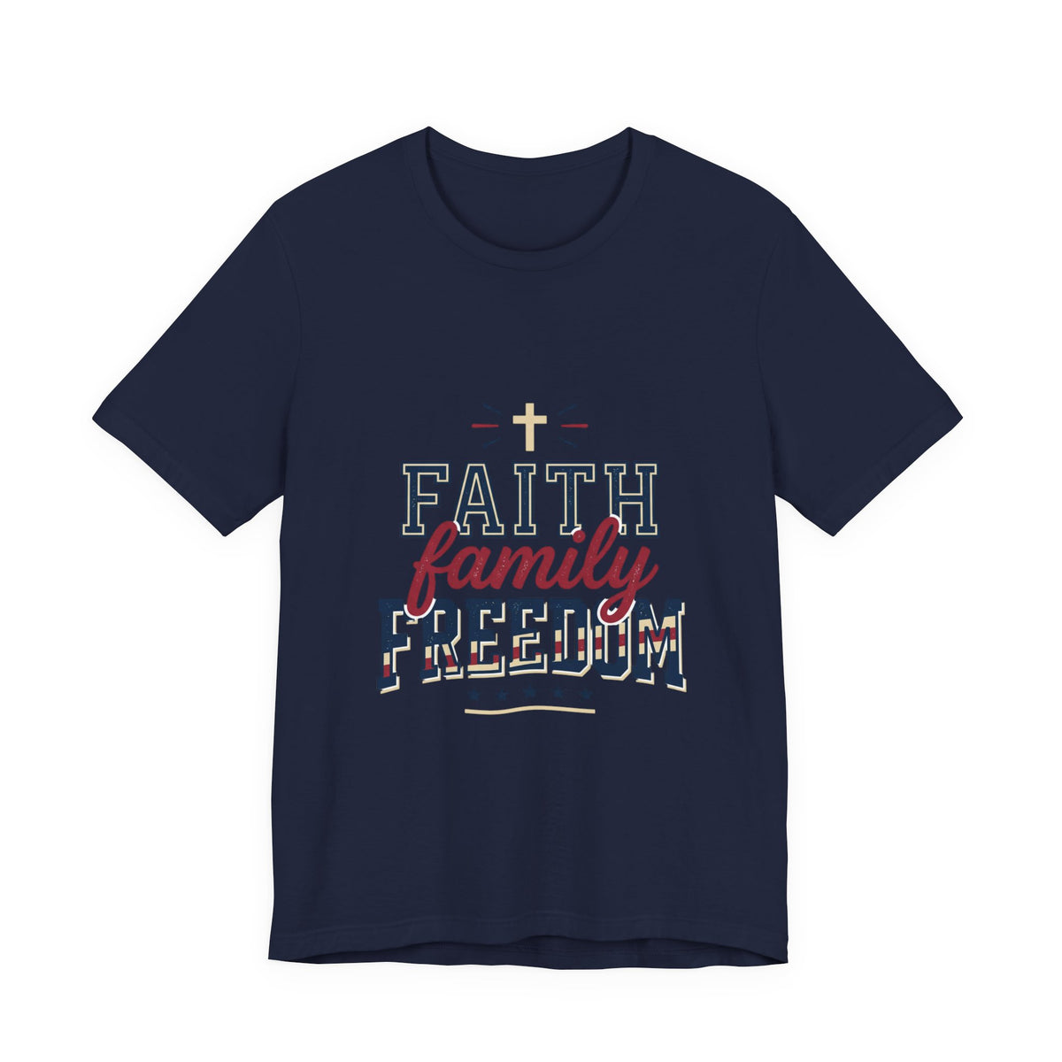 Faith Family Freedom Tee | Patriotic, Faith-Based July 4th Vintage Americana